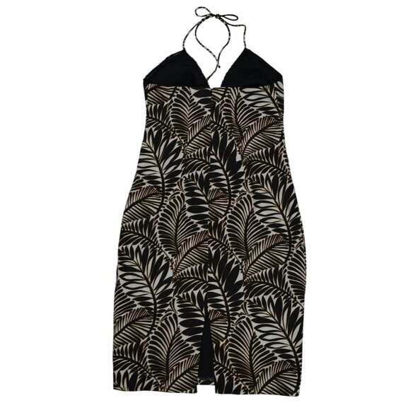 Christian Lacroix Women's Tropical Leaf Print Halterneck Midi Dress, Size S. - Picture 2 of 8